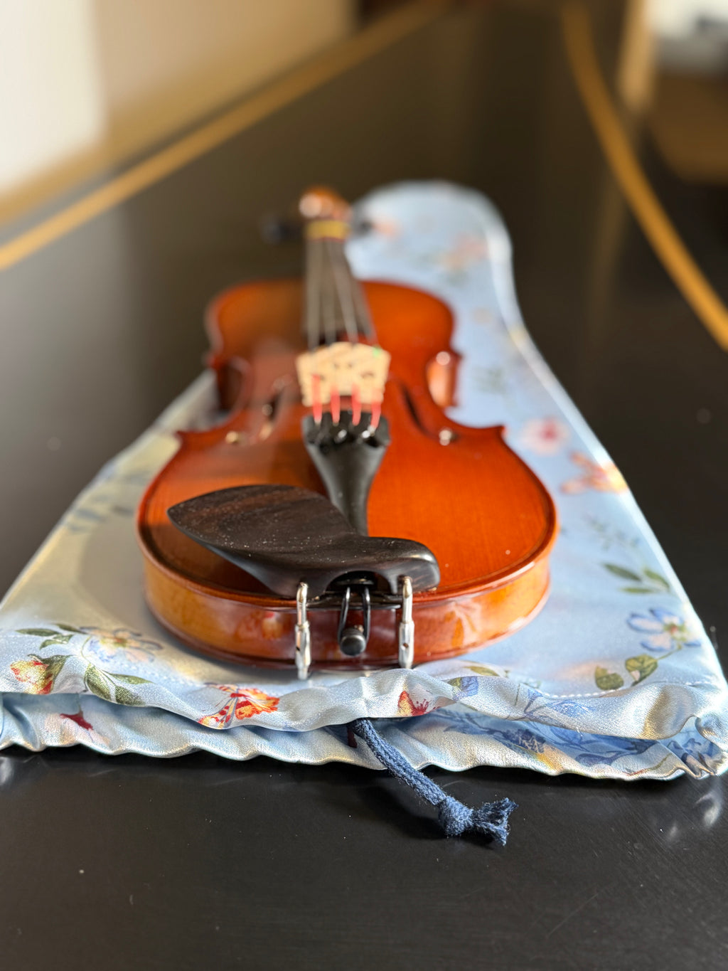 1/4 - 1/8 Size Violin Bag "Hummingbirds in Blue Garden"