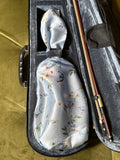 1/4 - 1/8 Size Violin Bag "Hummingbirds in Blue Garden"