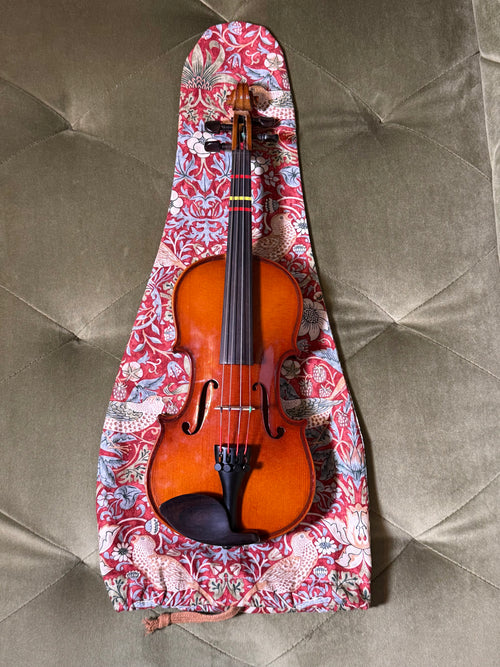 1/4 - 1/8 Size Violin Bag "Baroque Birds in Red"