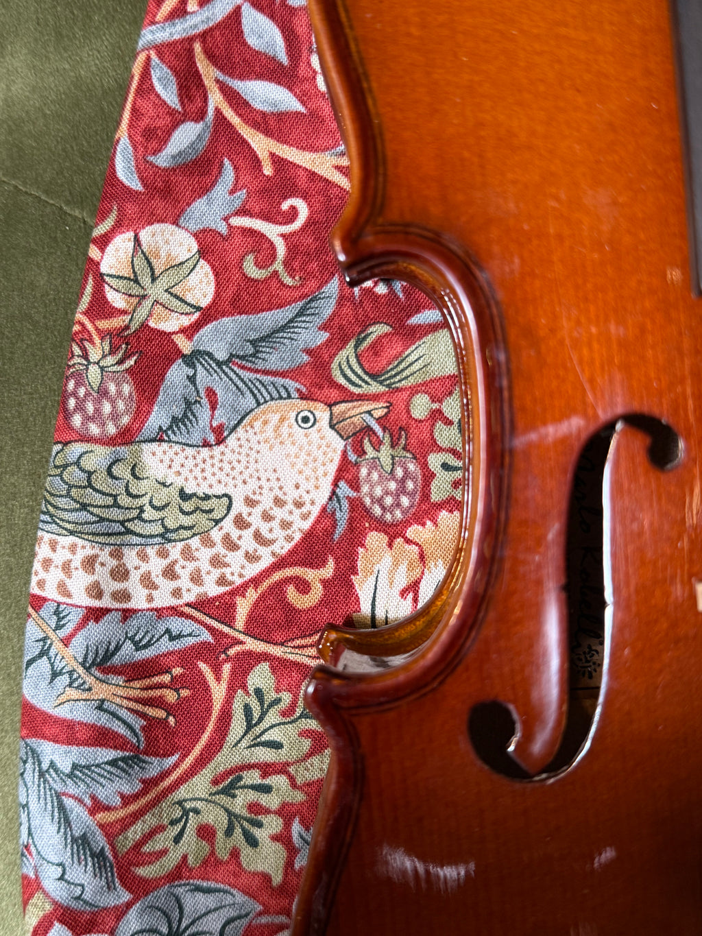 1/4 - 1/8 Size Violin Bag "Baroque Birds in Red"
