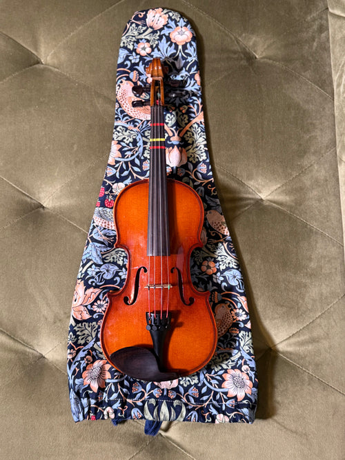 1/4 - 1/8 Size Violin Bag "Baroque Birds in Blue"