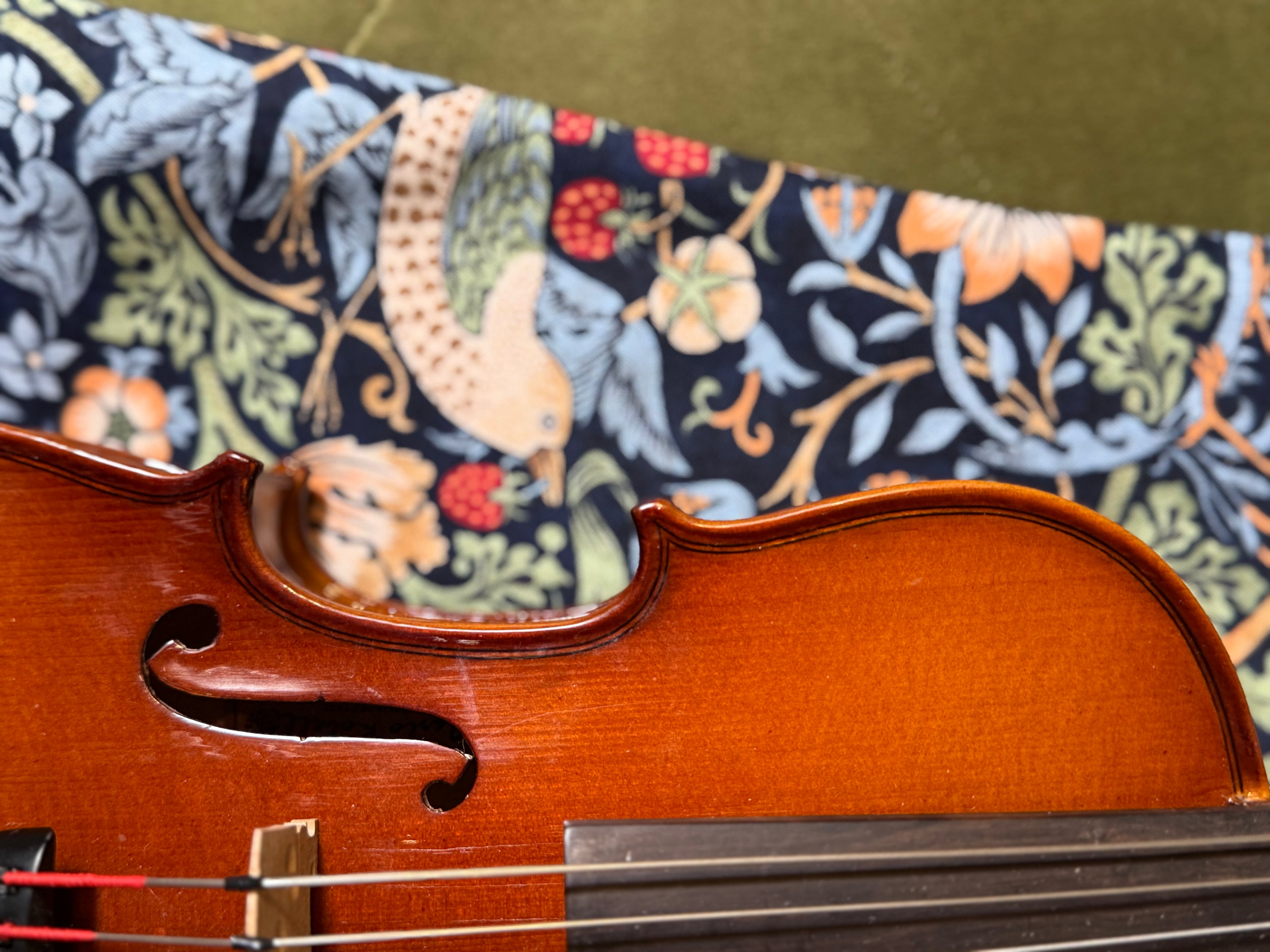 1/4 - 1/8 Size Violin Bag "Baroque Birds in Blue"