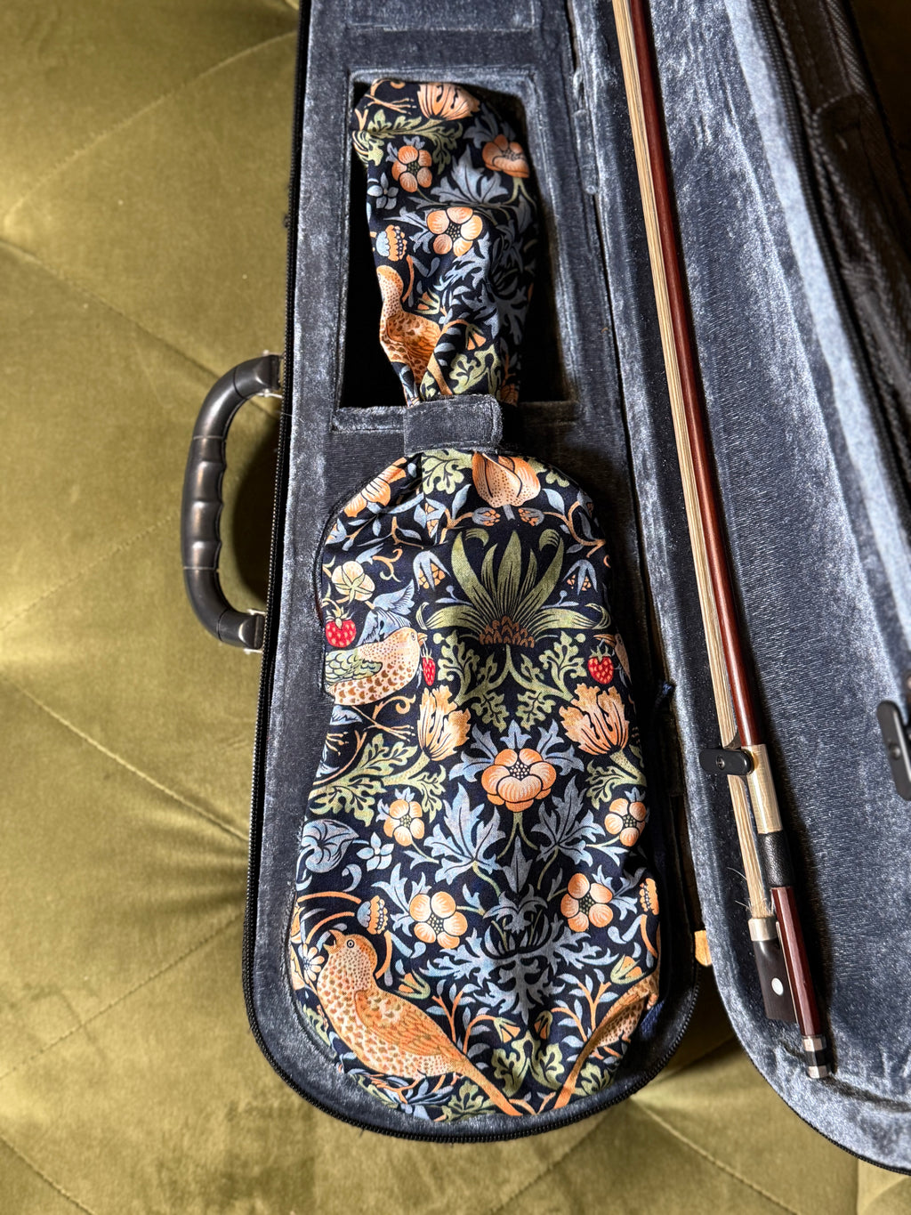 1/4 - 1/8 Size Violin Bag "Baroque Birds in Blue"