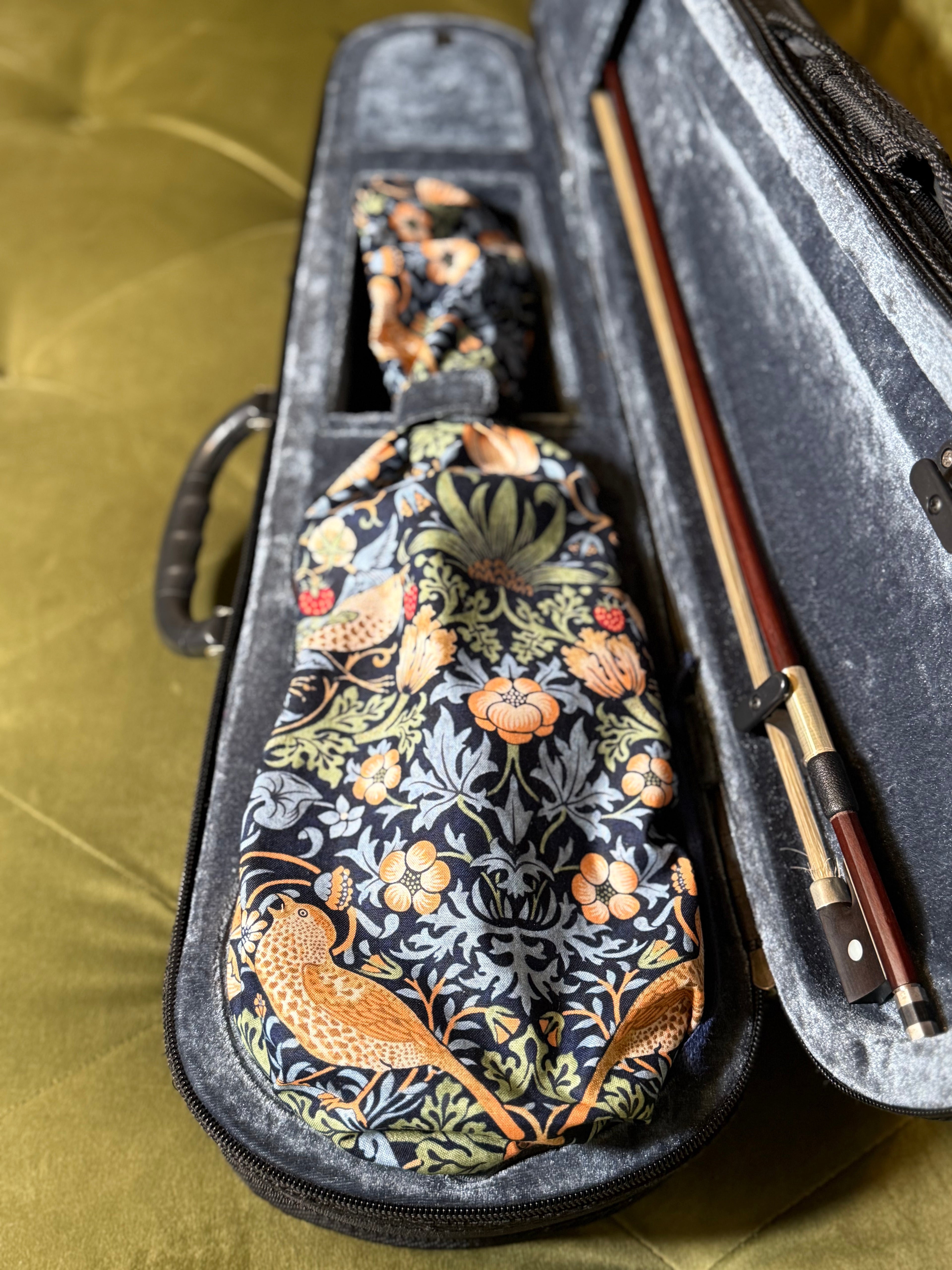 1/4 - 1/8 Size Violin Bag "Baroque Birds in Blue"