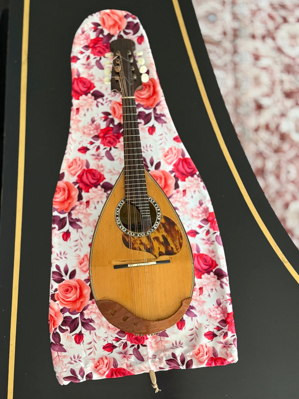Mandolin/Viola Bag "Silky Roses"
