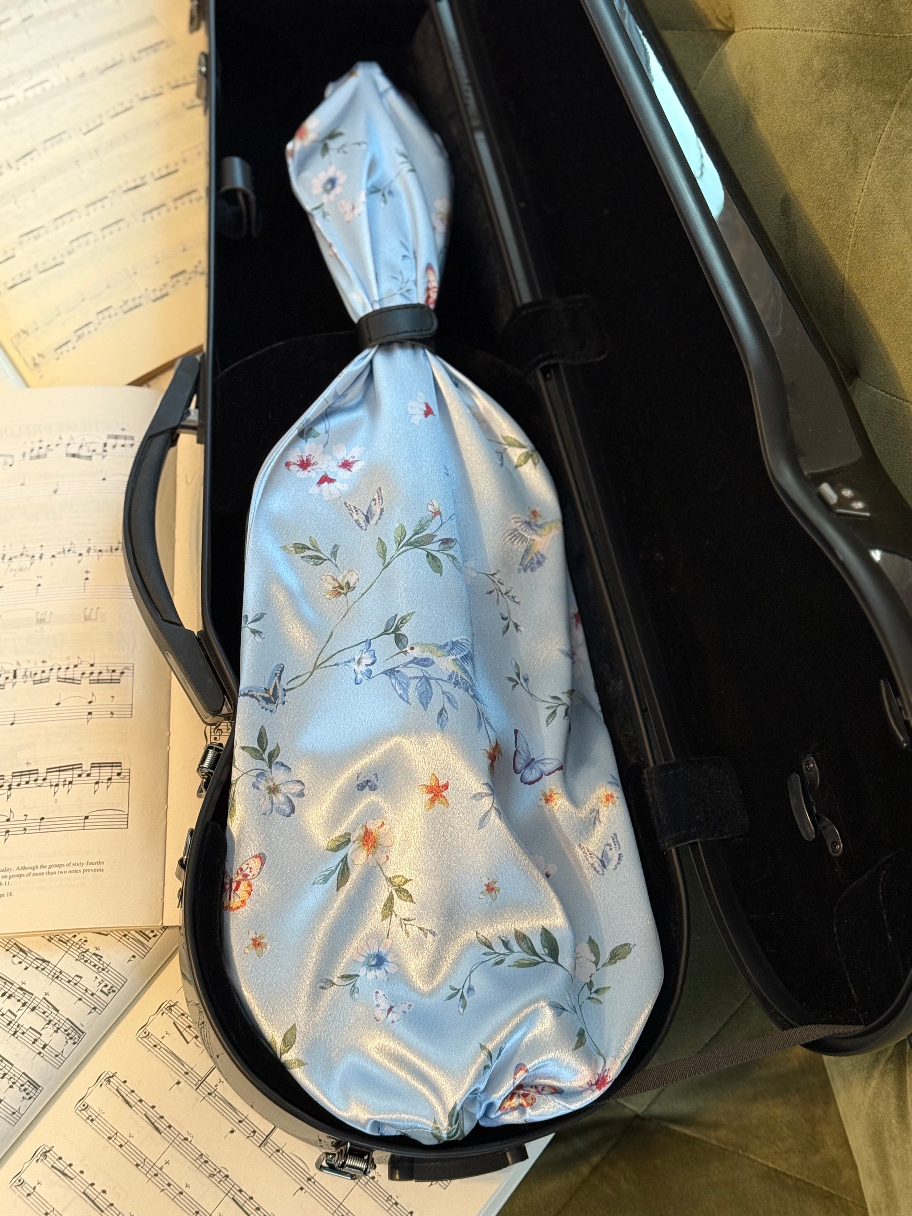 Violin Bag "Hummingbirds in Blue Garden"