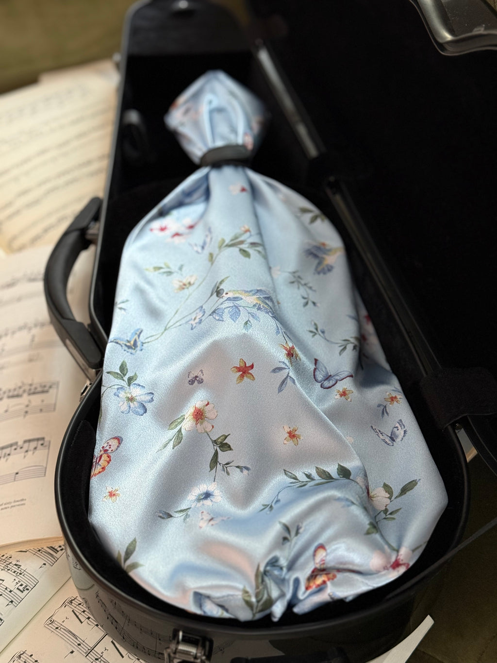 Violin Bag "Hummingbirds in Blue Garden"