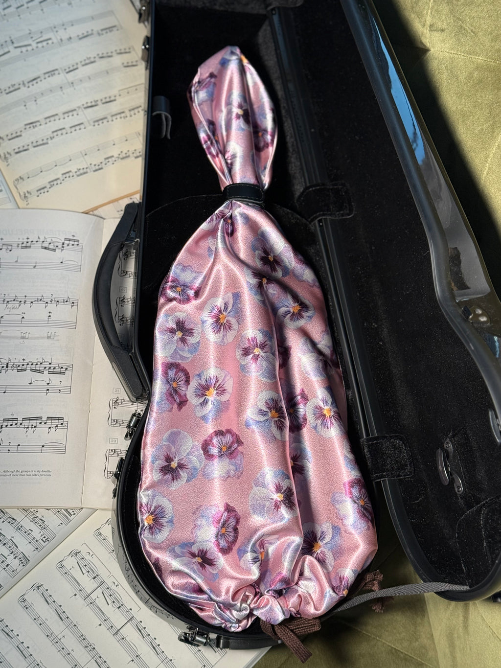 Violin Bag "Dreamy Pansies"