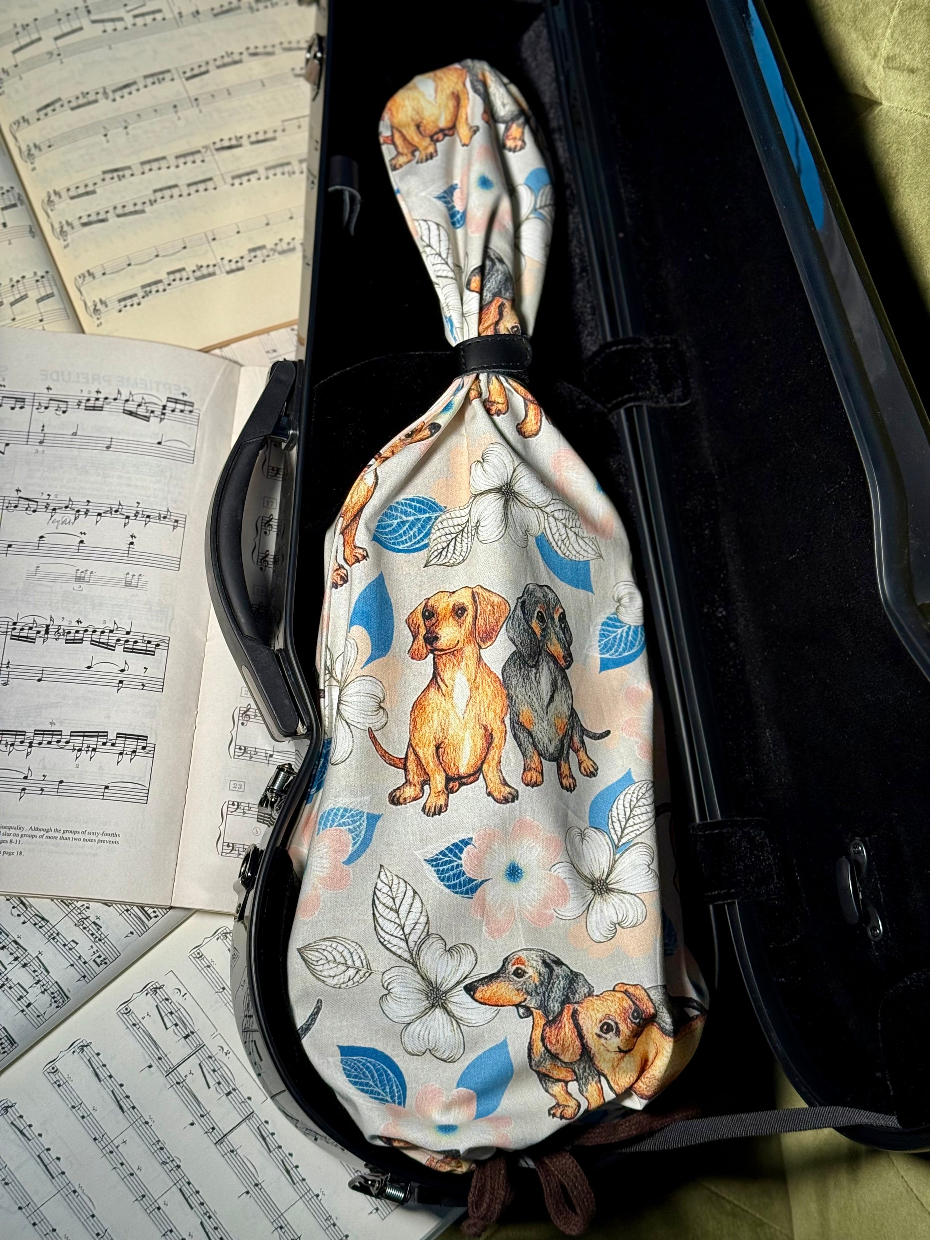 Violin Bag "Dachshund Garden"