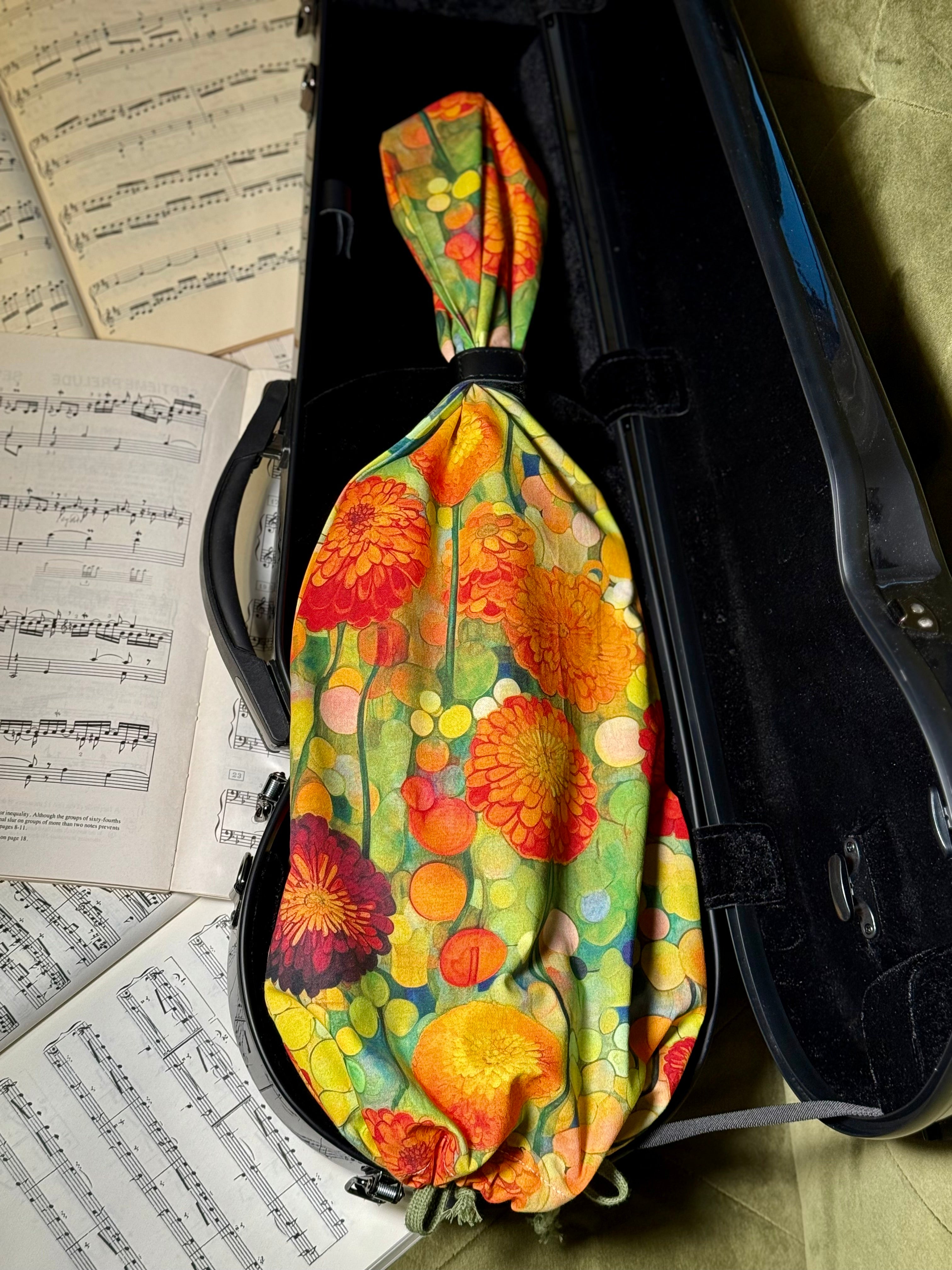 Violin Bag "Bright Zinnias"