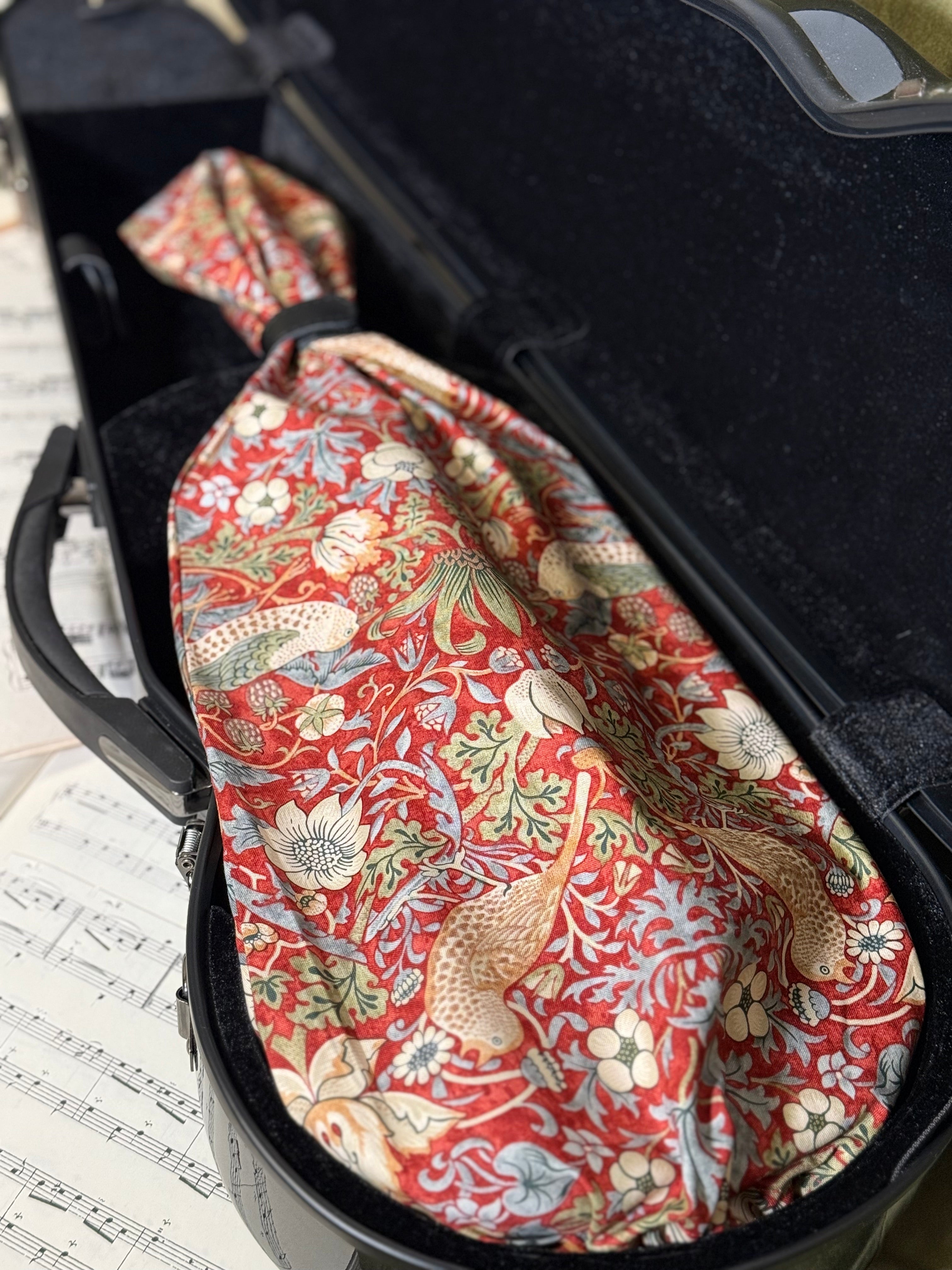 Violin Bag "Baroque Birds in Red"
