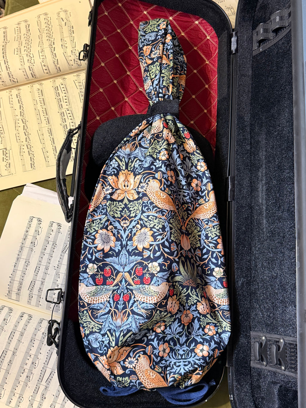 Viola/Mandolin Bag "Baroque Birds in Blue"